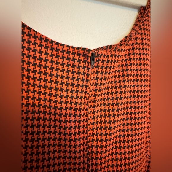 Stop Staring Paola Dress Orange Houndstooth Bow Retro Pinup Plus Size 4X EUC - Picture 5 of 8